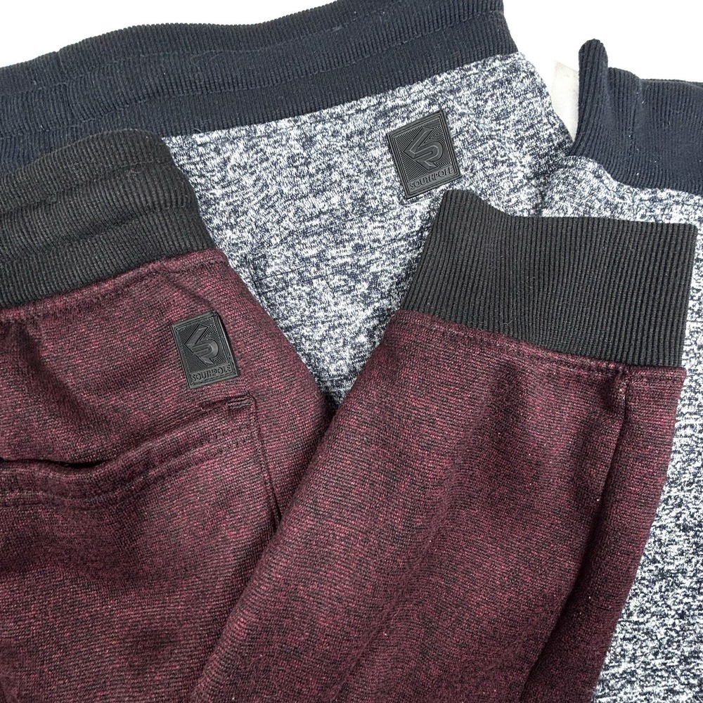 2 Southpole Sweatpants Youth Large 14/16 Fleece Joggers Red Black Marled LOT EUC